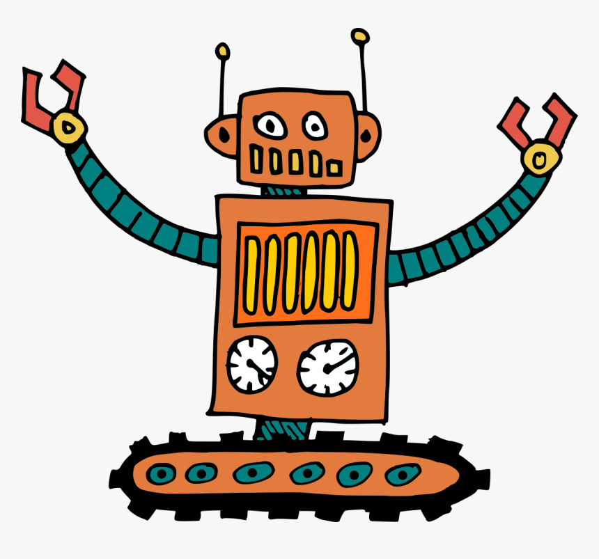 6 Silly Cartoon Robot Vector 4 - Cartoon Robot, HD Png Download, Free Download
