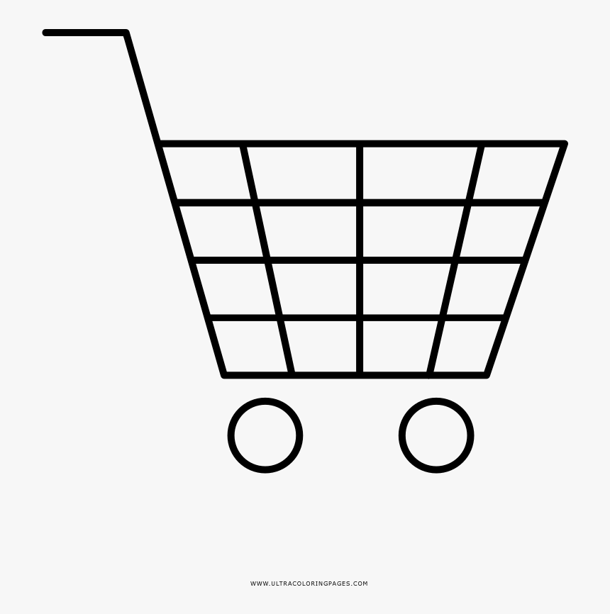 Shopping Cart Coloring Page - Cartoon Shopping Cart Png, Transparent Png, Free Download