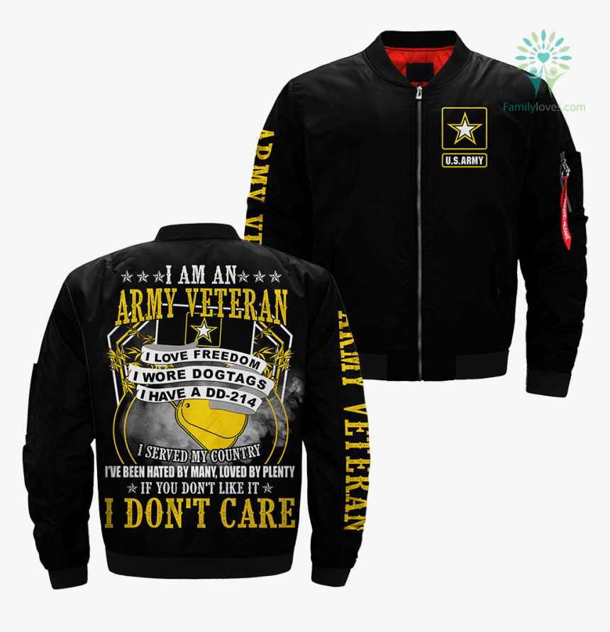 I Am An Army Veteran I Love Freedom I Wore Dogtags - Leather Jacket, HD Png Download, Free Download