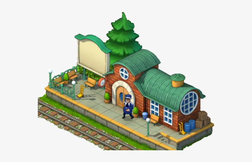 Township Wiki - Transparent Train Station Cartoon, HD Png Download, Free Download