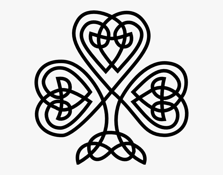 Celtic Shamrock Black And White, HD Png Download, Free Download