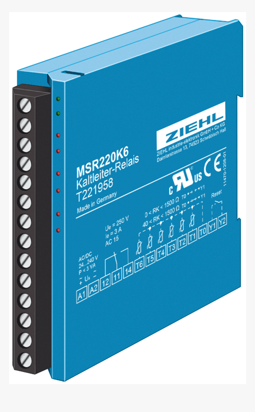 Ptc Resistor Relay Type Msr220k6 - Ziehl Ms220k, HD Png Download, Free Download