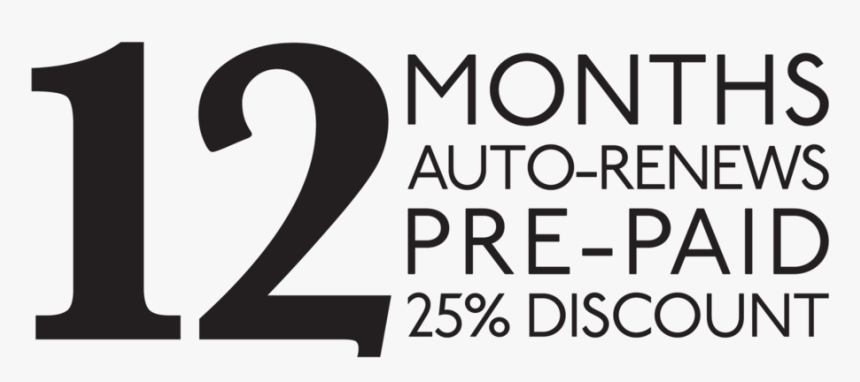 12 Month Pre Paid Subscription, Auto Renews - Graphic Design, HD Png Download, Free Download