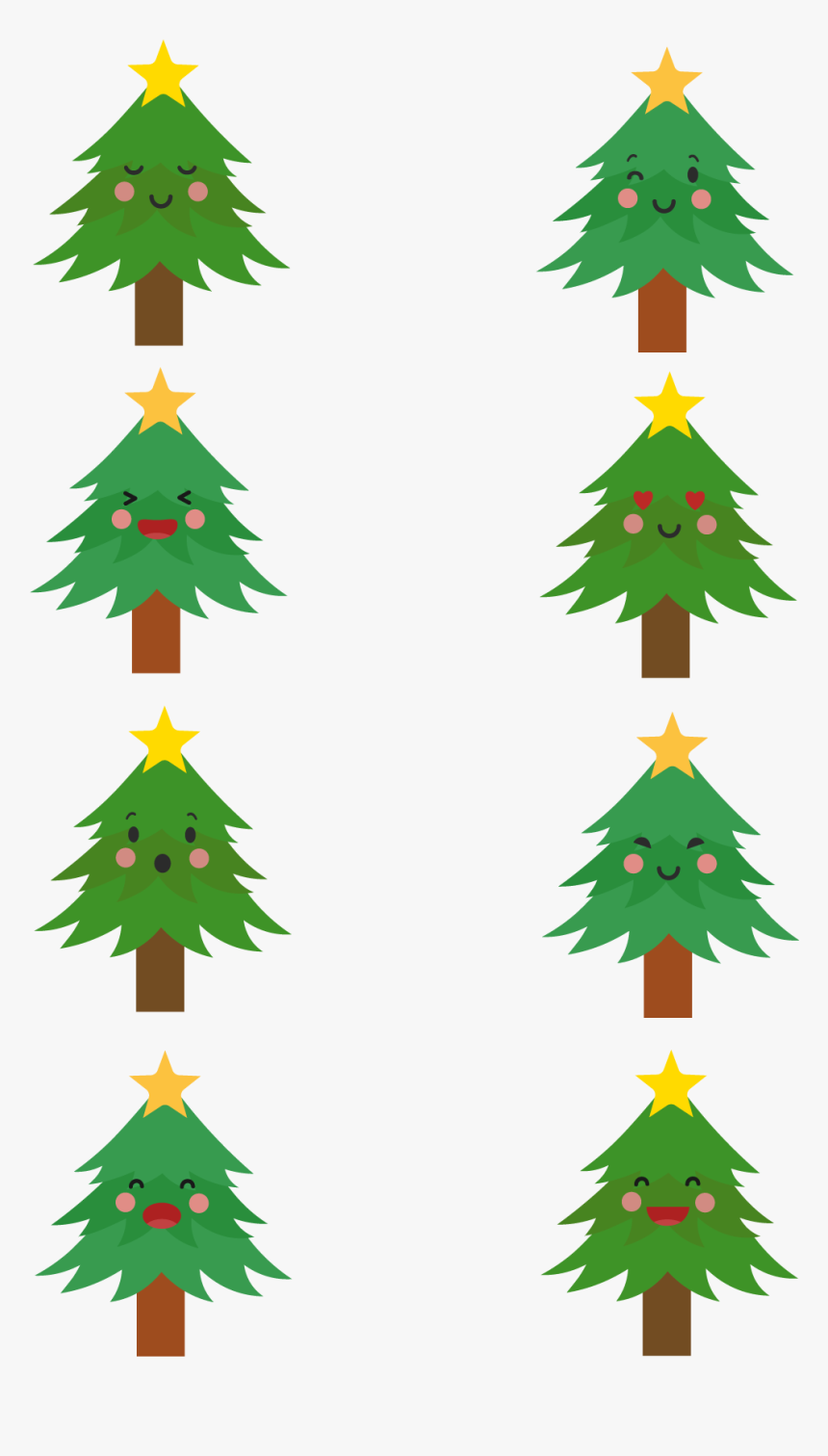 Cartoon Christmas Tree Eve Png And Vector Image - 트리 이모티콘, Transparent Png, Free Download