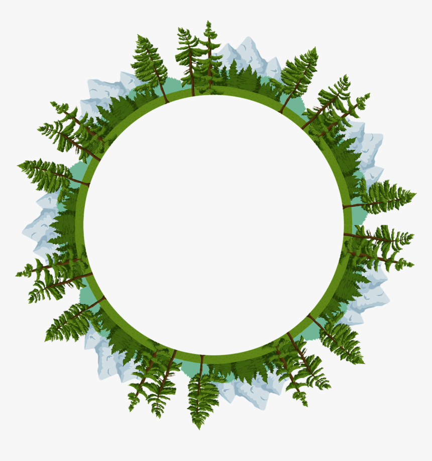 Fir,pine Family,plant - Clip Art Circle Nature, HD Png Download, Free Download