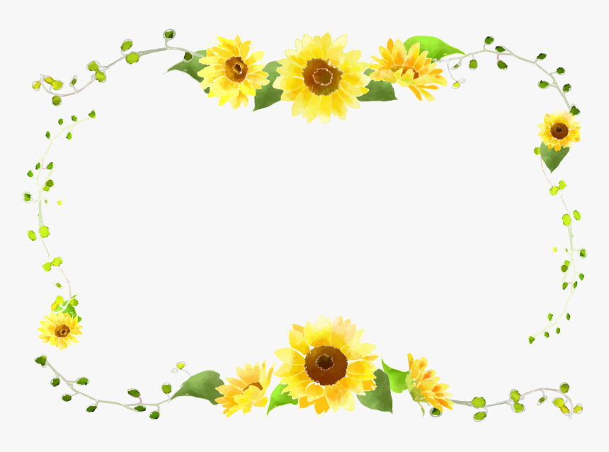 Transparent Sunflower Frame Png - Clear Background Sunflower Border Transparent, Png Download, Free Download