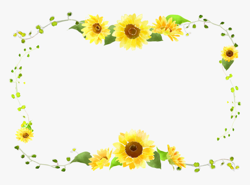 Transparent Sunflower Frame Png - Clear Background Sunflower Border Transpa...