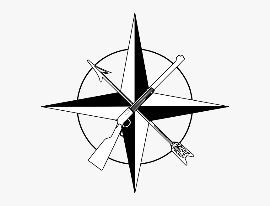 White Compass Rose Clip Art - Simple Cool Compass Rose, HD Png Download, Free Download