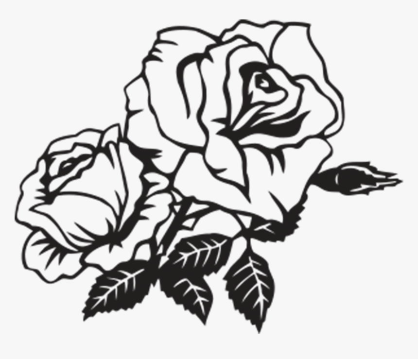 Wall Sticker Beautiful Rose Clipart , Png Download - Rose Clipart Black And White Png, Transparent Png, Free Download