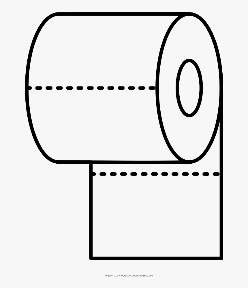 Toilet Paper Roll Coloring Page - Toilet Paper Drawing Png, Transparent Png, Free Download