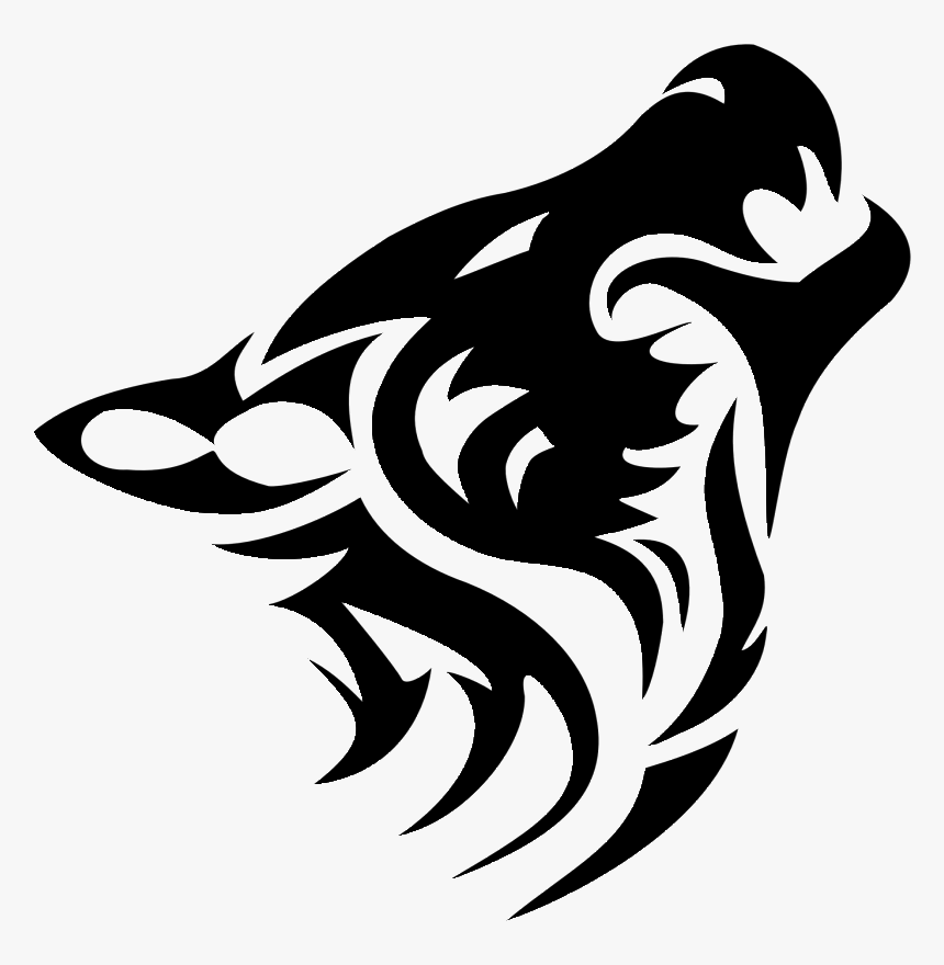 Cool Tribal Howling Dog Tattoo Design - Tribal Tattoos High Quality Png ...