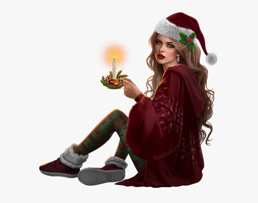 Drawings Of Christmas Girls, HD Png Download, Free Download