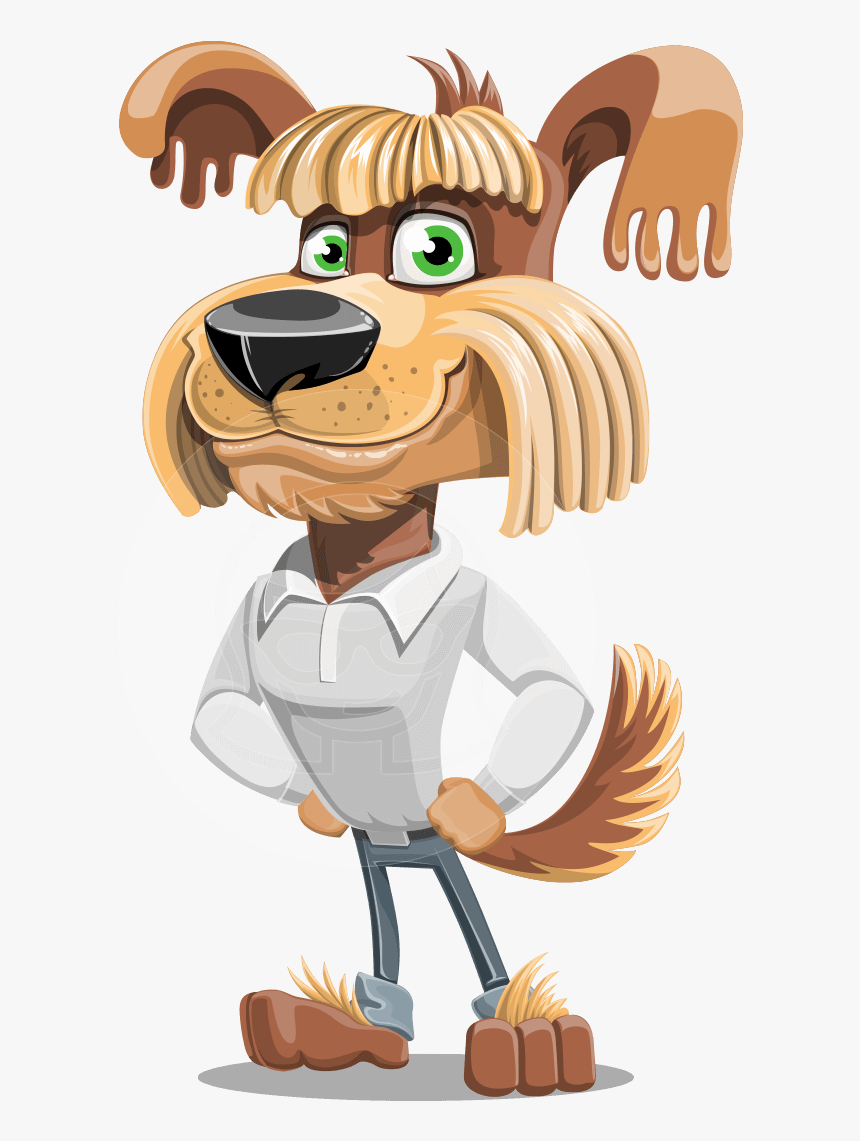 Fluffy Dog Cartoon Vector Character Aka Pinky Funk - Cartoon, HD Png Download, Free Download