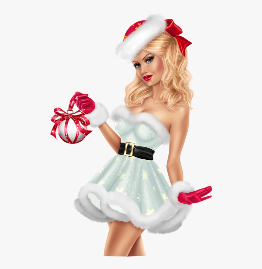 Girls Image, Clip Art, Santa, Cartoon, Christmas, Noel, - Tube Femme Noel, HD Png Download, Free Download