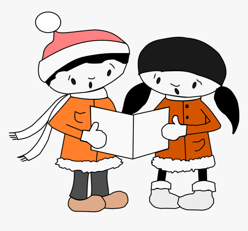 Girls Caroling - Christmas Caroling Clipart No Background, HD Png Download, Free Download