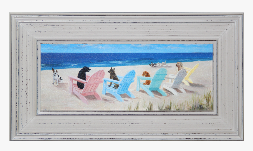 Dogs At The Beach Framed Art Print - Dogs On The Beach Artwork, HD Png Download, Free Download