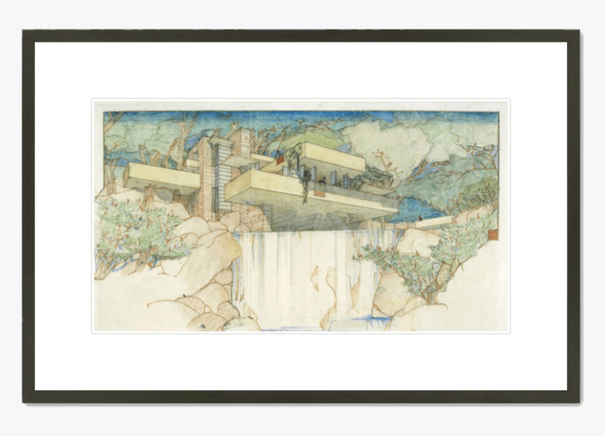 Frank Lloyd Wright Drawing Falling Water, HD Png Download, Free Download