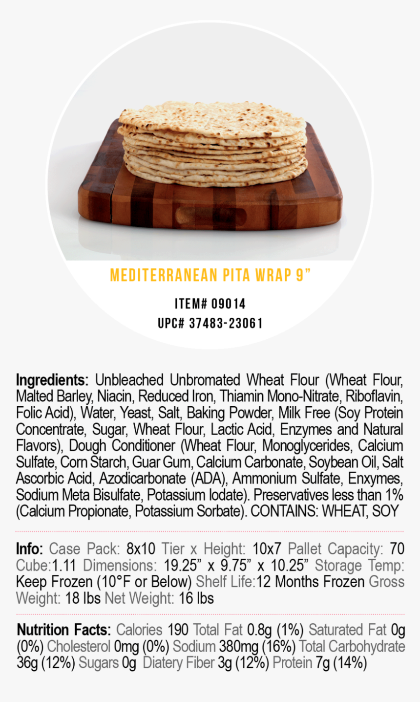 Corfu Pita Breads Mediterranean 9 In - Pastry, HD Png Download, Free Download