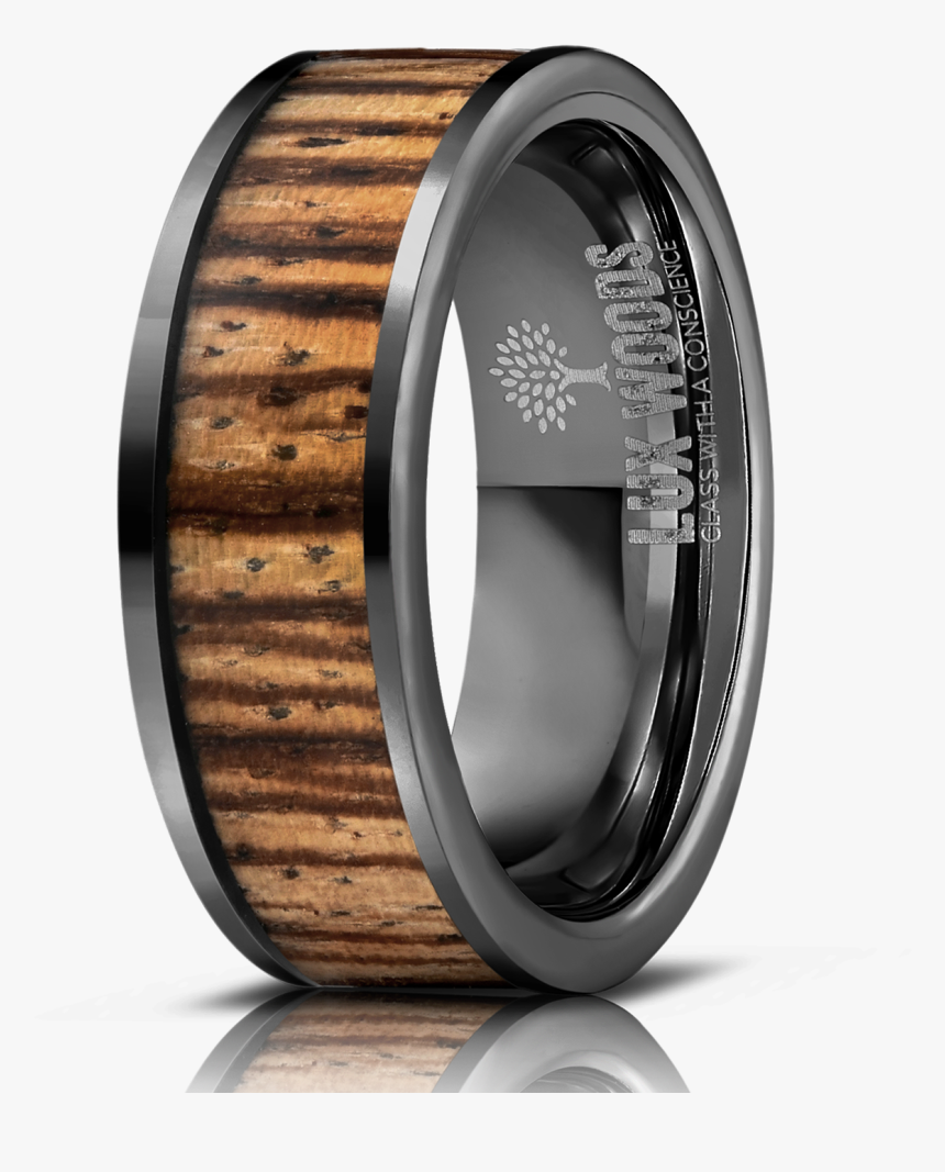 Black Tungsten Carbide Zebrawood Inlay"
 Class="lazyload - Titanium Ring, HD Png Download, Free Download