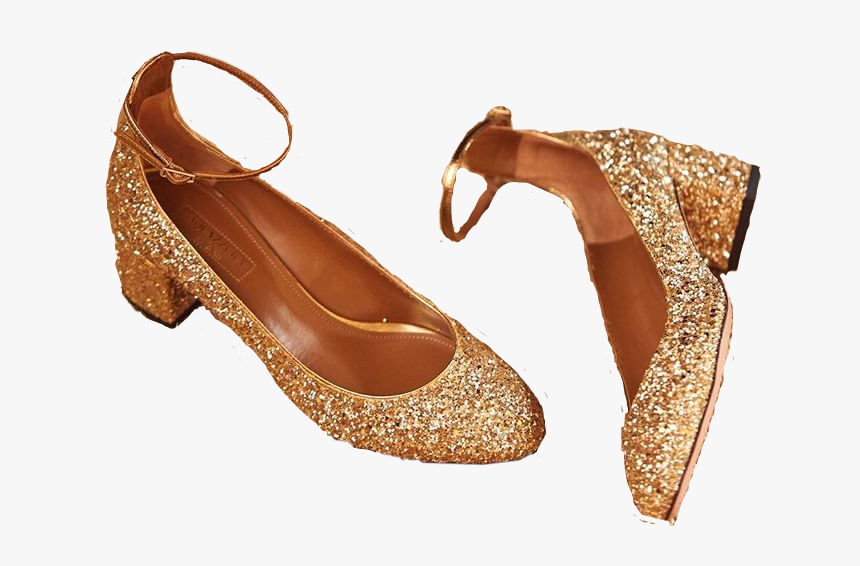 #heels #gold #goldshoes #goldheels #glitter #pumps - Basic Pump, HD Png Download, Free Download