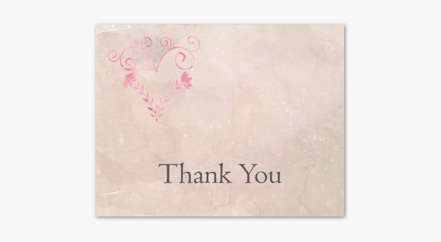 Pink Heart Thank You Card With - Motif, HD Png Download, Free Download