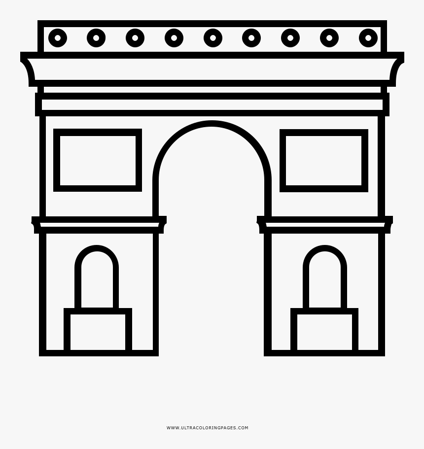 Arc De Triomphe Coloring Page - Casaco Para Colorir, HD Png Download, Free Download