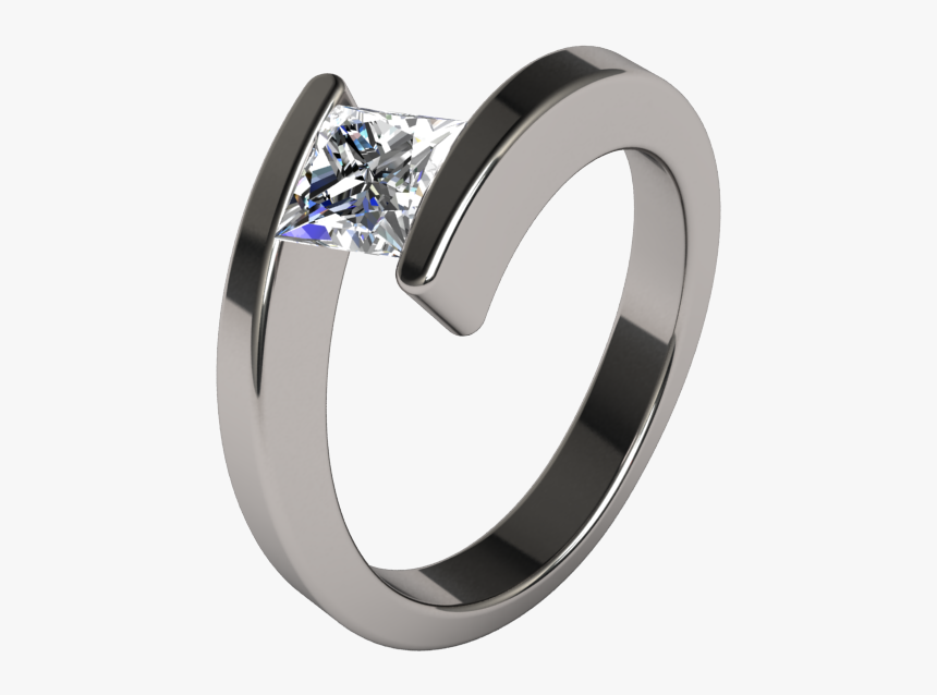 Titanium Wedding Rings - Floating Solitaire Titanium Ring, HD Png Download, Free Download