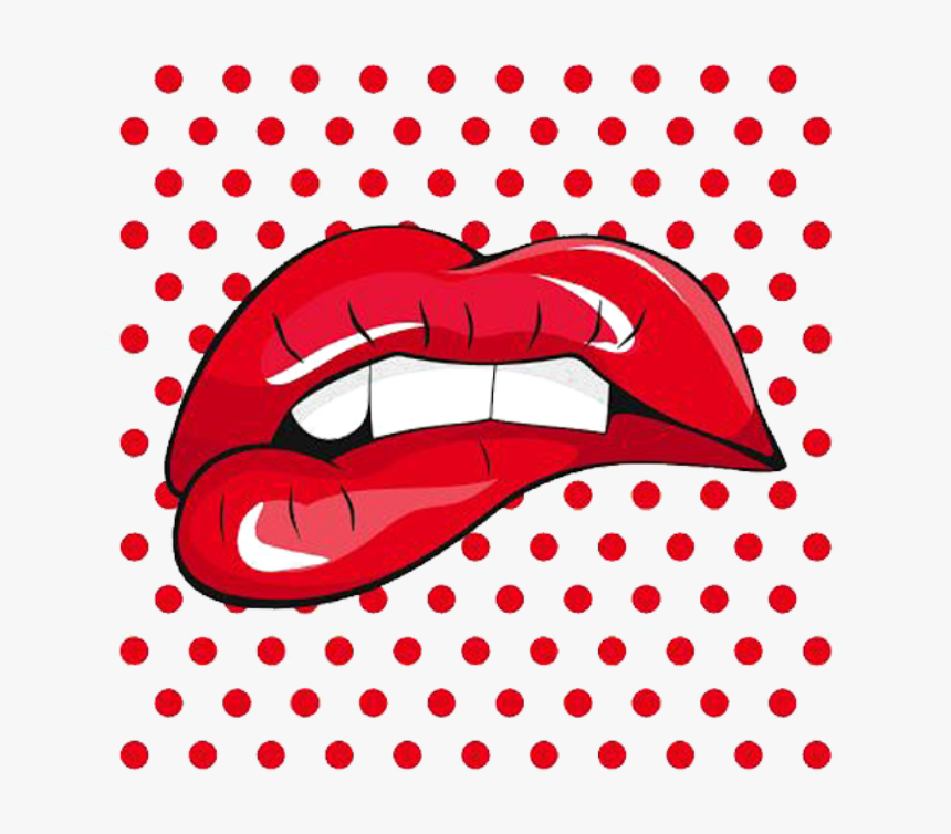 #mq #lips #sexy #lip #mouth #red #dots #background - Pop Art Wallpaper Lips, HD Png Download, Free Download