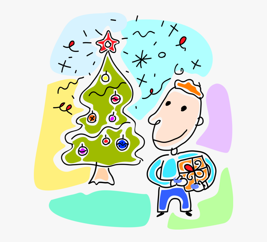 Vector Illustration Of Child Receives Present Gift, HD Png Download, Free Download