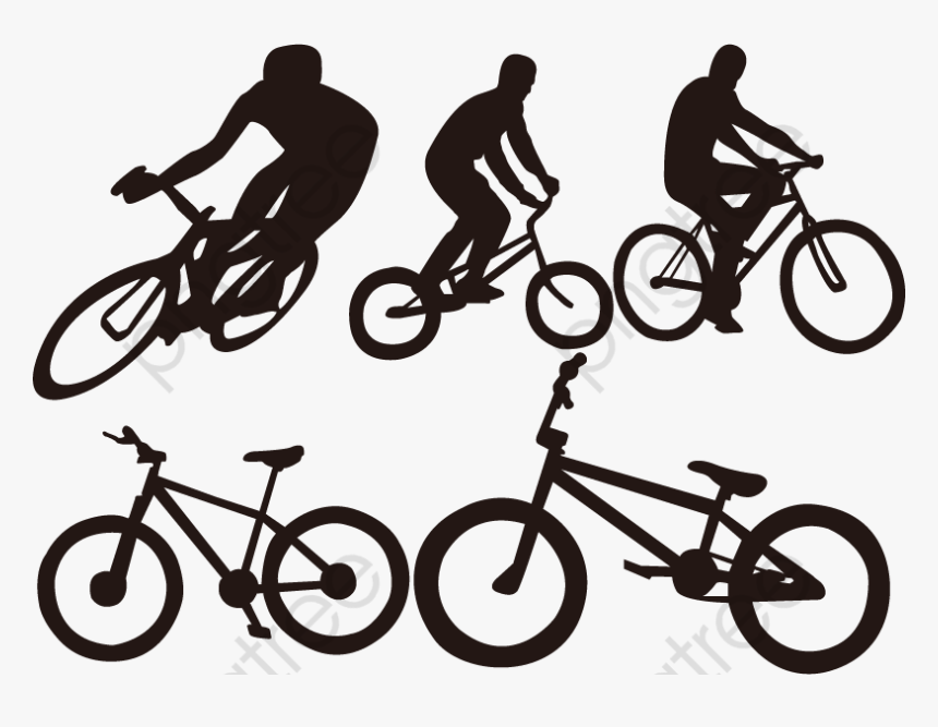 Bike Clipart Vector - Cyclist Silhouette Png Vector, Transparent Png, Free Download