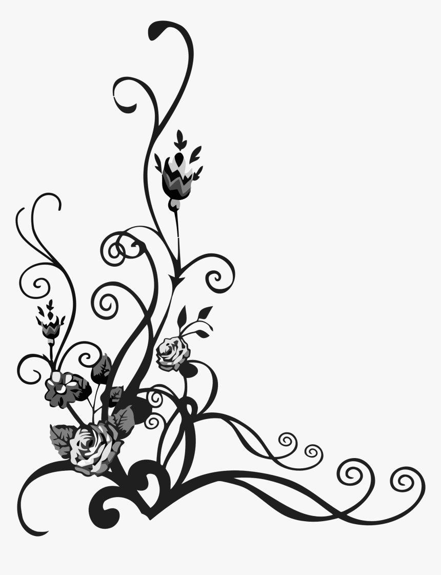 Floral Flourish Vector Png , Transparent Cartoons - Vector Side Design Png, Png Download, Free Download