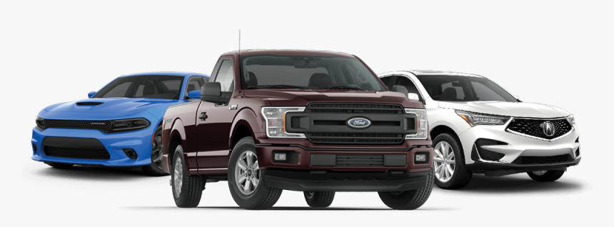 Truck, Car, And Van In A Row - Black Ford, HD Png Download, Free Download