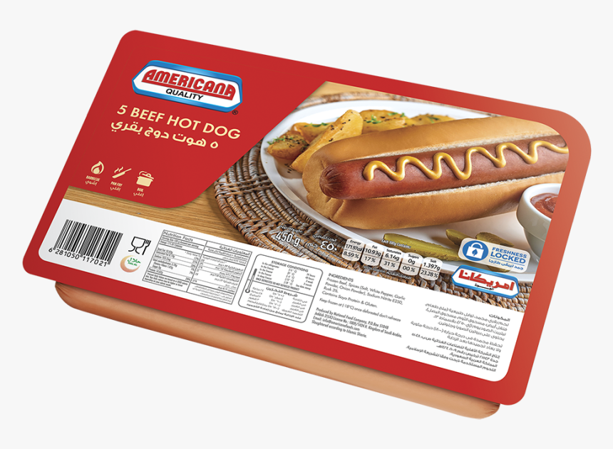 Transparent Hotdog - Americana Beef Hot Dog, HD Png Download, Free Download