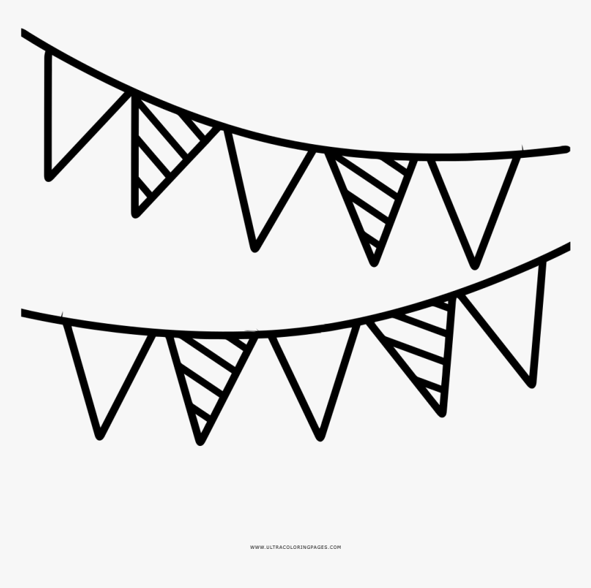 Guirnalda Página Para Colorear - Line Drawing Garlands In Png, Transparent Png, Free Download