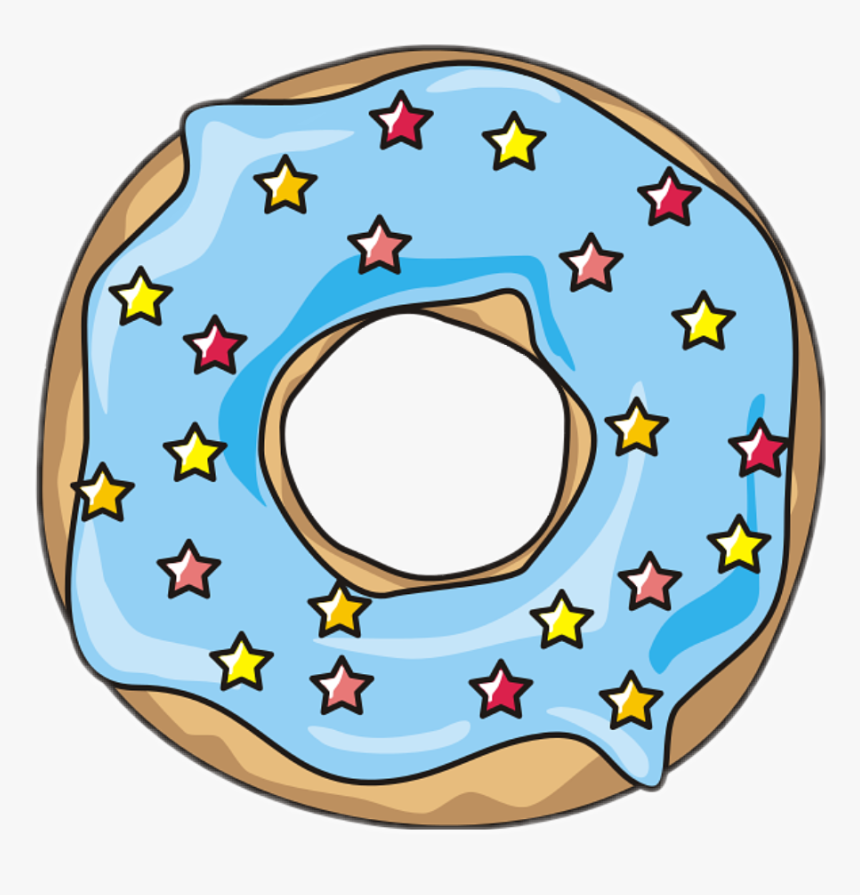 #dona #donut #azul #blue #estrellas #stars #food - Vector Dona Azul, HD Png Download, Free Download