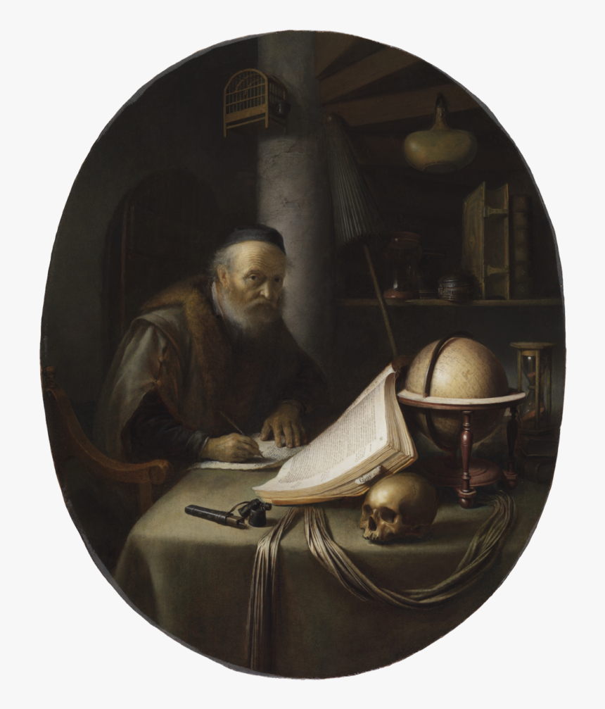 Gerrit Dou Man Interrupted At His Writing, HD Png Download, Free Download