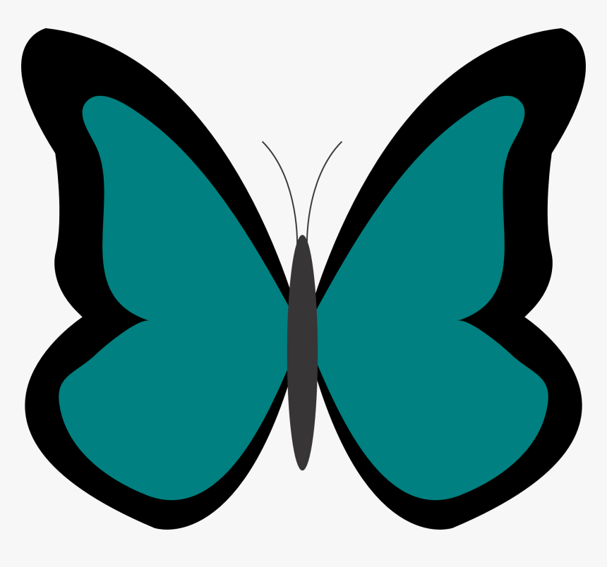 Teal Butterfly Clip Art - Colored Butterfly Clip Art, HD Png Download, Free Download