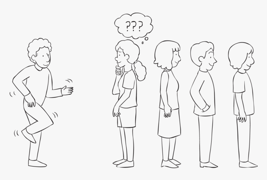 People Standing In A Line Waiting Their Turn To Observe - Line Art, HD Png Download, Free Download