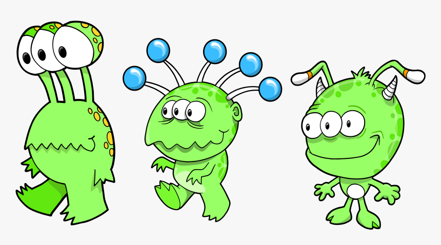 Monster Cartoon Png -cartoon Art Green Transprent Png - Transparent Background Aliens Cartoon, Png Download, Free Download