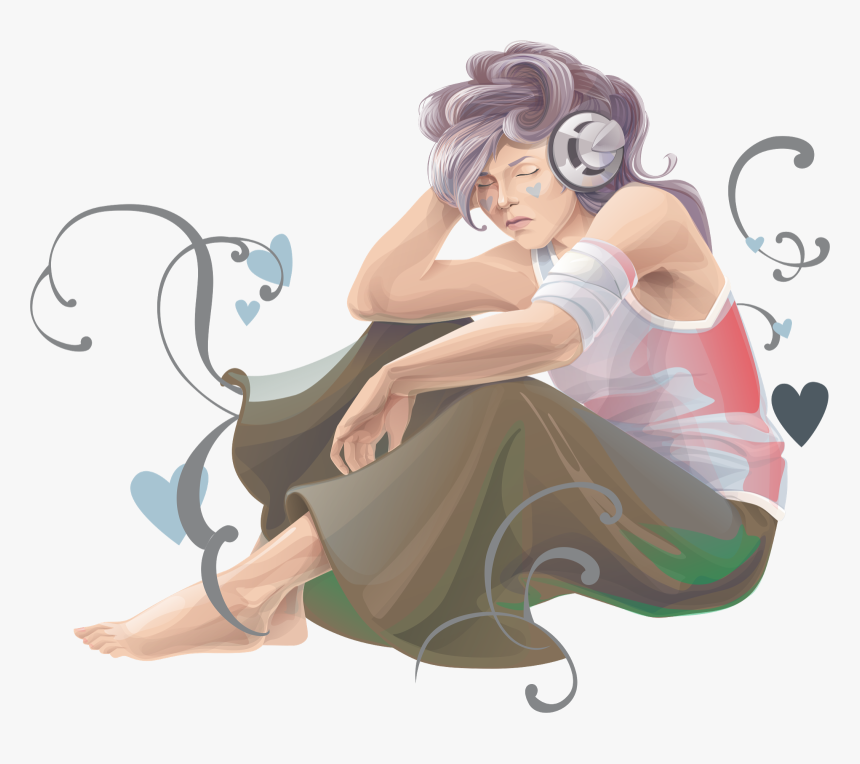 Listening To Music Art, HD Png Download, Free Download