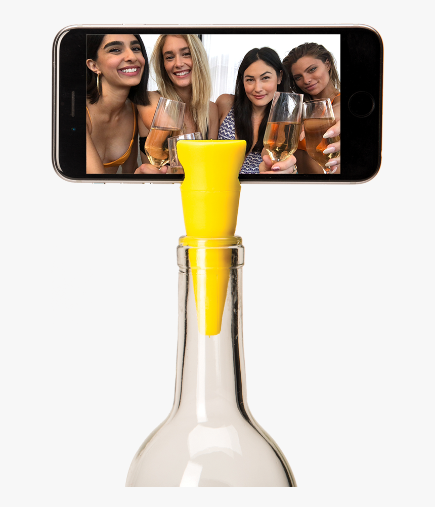 Selfie Cork Bottle Horizontal Front Closeup2 Website - Selfie Cork, HD Png Download, Free Download
