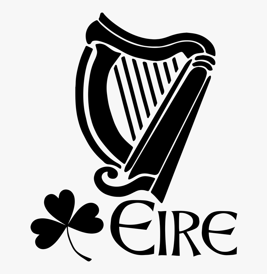 Irish Harp Black White, HD Png Download, Free Download