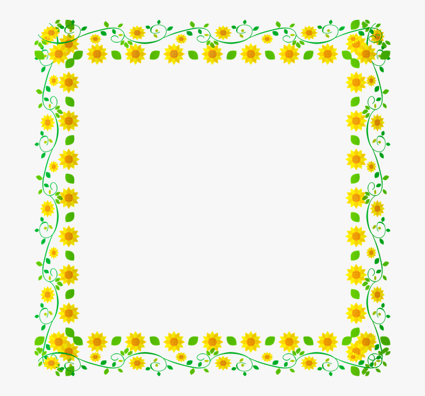 Marco Floral Amarillo Png, Transparent Png, Free Download