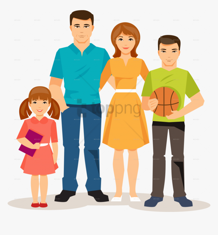 Taking Photos Together,father,playing With Kids,style - Cartoon Family Transparent Background, HD Png Download, Free Download