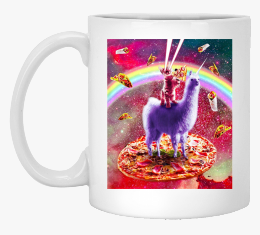 Laser Eyes Outer Space Cat Riding On Llama Unicorn, HD Png Download, Free Download