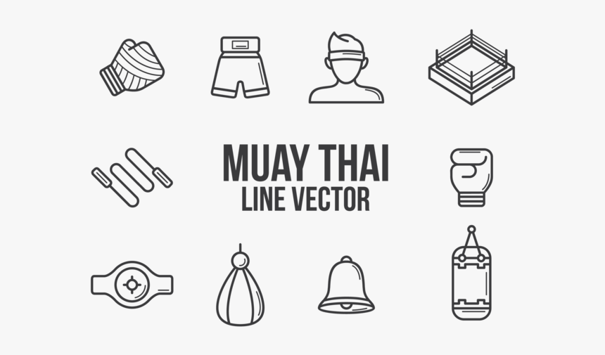 Muay Thai Icons Vector - Icon Muay Thai Png, Transparent Png, Free Download