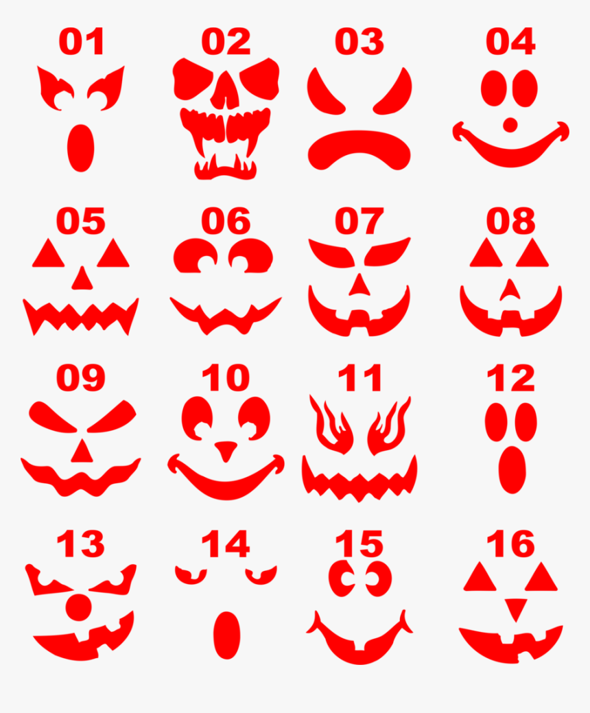 Pumpkin Face Wall Vinyl Stencils - Pumpkin Face Parts, HD Png Download, Free Download