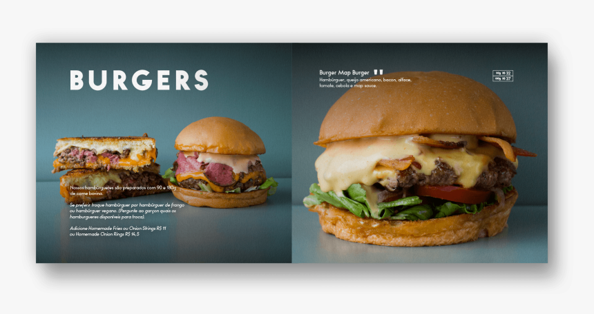 04 Theburgermap Visualidentity Cardapio - Cheeseburger, HD Png Download, Free Download