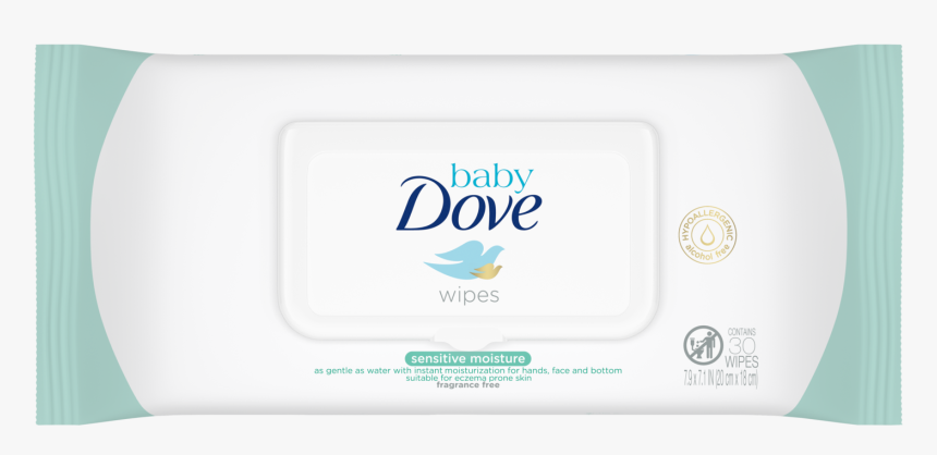 Baby Dove Sensitive Moisture Hand And Face Wipes 30 - Label, HD Png Download, Free Download