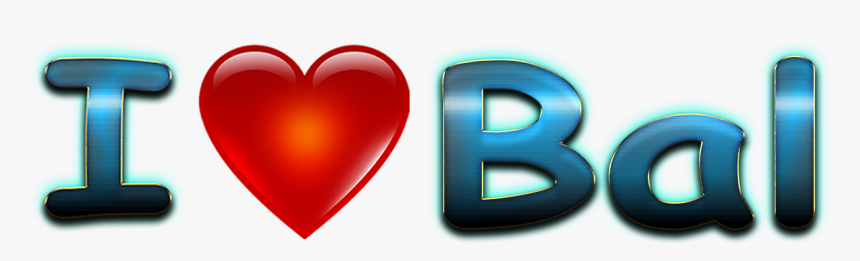 Bal 3d Letter Png Name - Heart, Transparent Png, Free Download